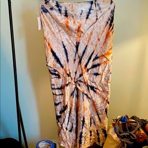 Free People Firework velour tie dye skirt M NWT